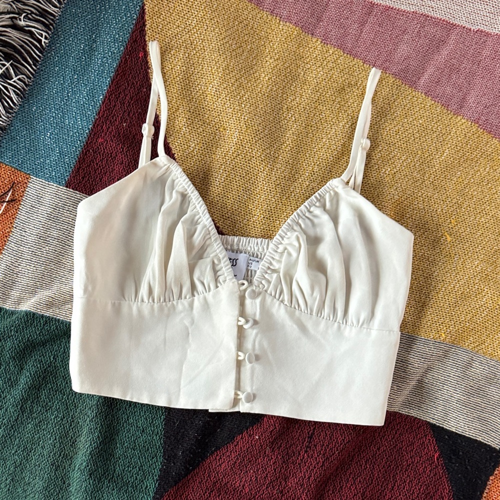 Princess Polly Cream Button-Up Camisole